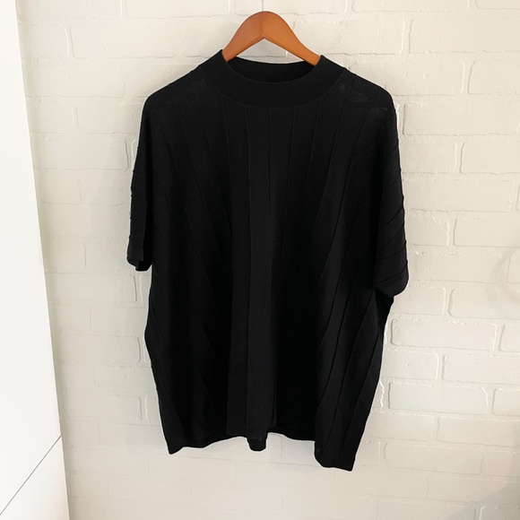 COS Oversized Stitch Tee Top Sheer Minimalist High crew neck Sz L - Picture 6 of 16